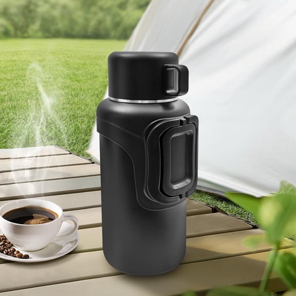 Hot Water Bottle Stainless Steel Large Insulated Bottle 2 Gallon Water Bottle Beverage Bottle with Handle & Lid Vacuum Metal Sports Water Flask Jug Big Thermos for Gym, Hot and Cold Drinks