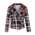 thumbnail image 4 of IROINNID Women's Blazer Jacket Long Sleeve Plaid Peak Lapel Outwear, Casual Business Attire Plaid Cardigan Jacket, 4 of 6