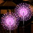 thumbnail image 1 of Luces solares para jardín con fuegos artificiales JJgoo, 120 LED, 2 modos, color rosa, 1 of 9