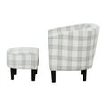 thumbnail image 6 of Take a Seat Churchill Accent Chair with Ottoman in Gray and White Plaid Fabric, 6 of 7