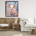 thumbnail image 2 of Stupell Industries Smiling Pig & Flowers Black Framed Floater Canvas Wall Art design by Sara Culpepper, 31 x 25, 2 of 9