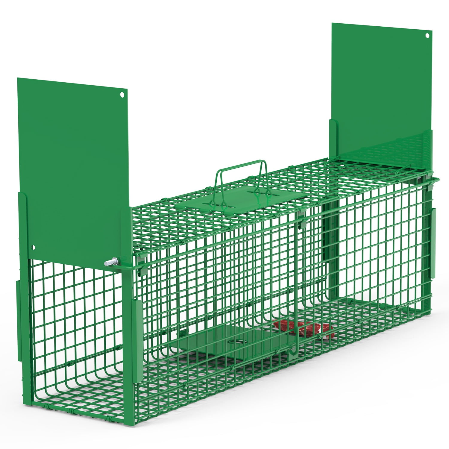 Zorpupoa 38in 2 Door Live Animal Cage Trap For Animals Under 18LBS Easy To Setup Humane Galvanized Iron Trap Cage For Raccoons Armadillos Groundhogs Muskrats Opossums Skunks