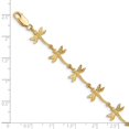 thumbnail image 3 of Real 14kt Yellow Gold Polished and Textured Dragonfly 7.5 inch Chain Bracelet; for Adults and Teens; for Women and Men, 3 of 3