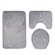 thumbnail image 1 of Juego de 3 alfombrillas de baño con estampado 3D de conchas marinas, resistentes al polvo y al agua (gris), 1 of 7