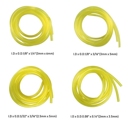 EEEkit 4 Size Transparent Petrol Fuel Line Hose Tube for Weedeater Chainsaw Common 2 Cycle Small