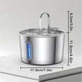 thumbnail image 3 of BotaniNest Stainless Steel: 2.2 L Cat For Drinking Automatic Water For Cats Inside Metal Dispenser Bowl With Faucet Water Window Quiet, 3 of 6