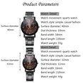 thumbnail image 5 of Reloj de puntero redondo de moda Reloj de aleación para parejas Reloj de pulsera de cuarzo informal (negro A pequeño), 5 of 5