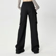thumbnail image 5 of Kmdttou Women Plus Size Flap High Waisted Work Pants Multi-Pockets Versatile Straight Leg Pants Trousers, 5 of 5