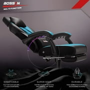 Waleaf Gaming Chair with Footrest, Ergonomic Gamer Gear Gaming Chair for Adult with Lumbar Massage