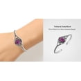 thumbnail image 3 of Amethyst Cuff Bangle Bracelet for Women – Handmade 925 Silver Plated Adjustable Boho Jewelry Bracelet – Purple Gemstone February Birthstone Statement Fashion Bangle – Valentine Day Gift for Love, 3 of 3