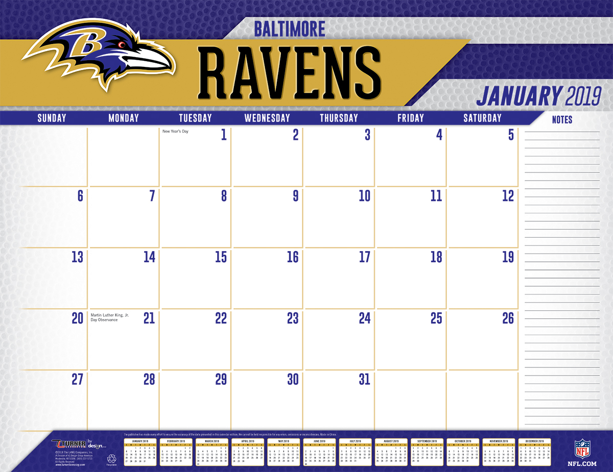 2019 22X17 DESK CALENDAR BALTIMORE RAVENS Walmart Walmart 2019 22X17 DESK CALENDAR BALTIMORE RAVENS Walmart Walmart