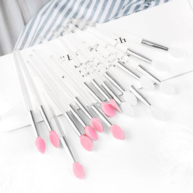 CTIRCHIU 10Pcs Transparent Silicone Lipstick Applicators Compact Portable Lip Gloss Brushes for Travel