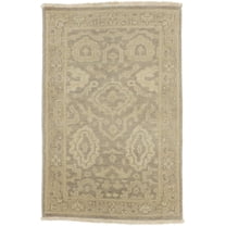 Muted Brown Floral 2X3 Chobi Oushak Oriental Rug