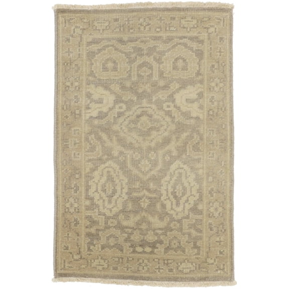 Muted Brown Floral 2X3 Chobi Oushak Oriental Rug