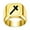 Gold, variant on Men's Stainless Steel Square High Polished Religious Prayer Cross Ring Silver Size 9