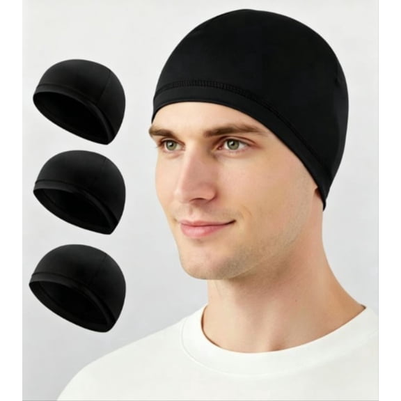 3 Pack Cooling Skull Caps, Helmet Liners, Sweat Wicking Beanie for Cycling & Running, Men