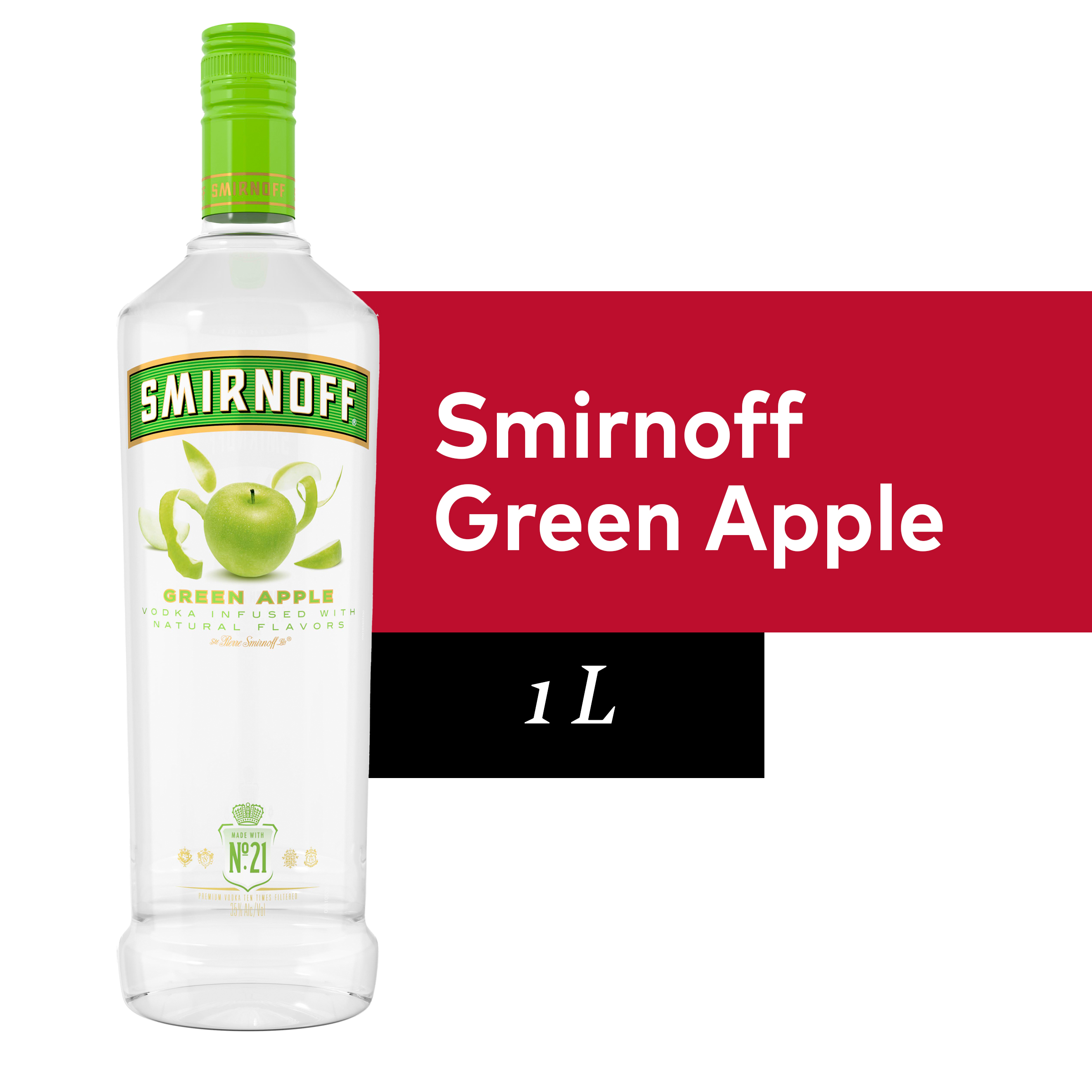 Smirnoff Green Apple 70 Proof (Vodka Infused With Natural Flavors) 1