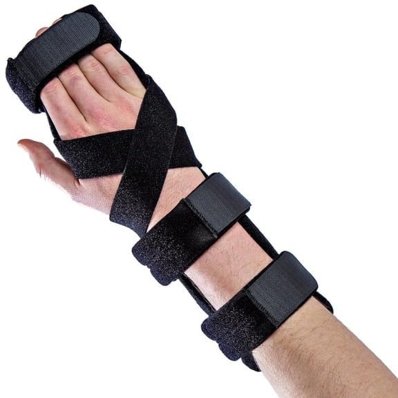 Ezy Wrap Platform Hand & Wrist Brace – Comfortable, Adjustable Finger Splint with Malleable Stays – Universal Right & Left Fit for Injury Recovery & Mor