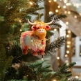 thumbnail image 6 of Christmas Ornaments Highland Cow Decor Christmas Tree Decorations Cute Acrylic Cow Pendants Cartoon Cow Decorative, 6 of 7