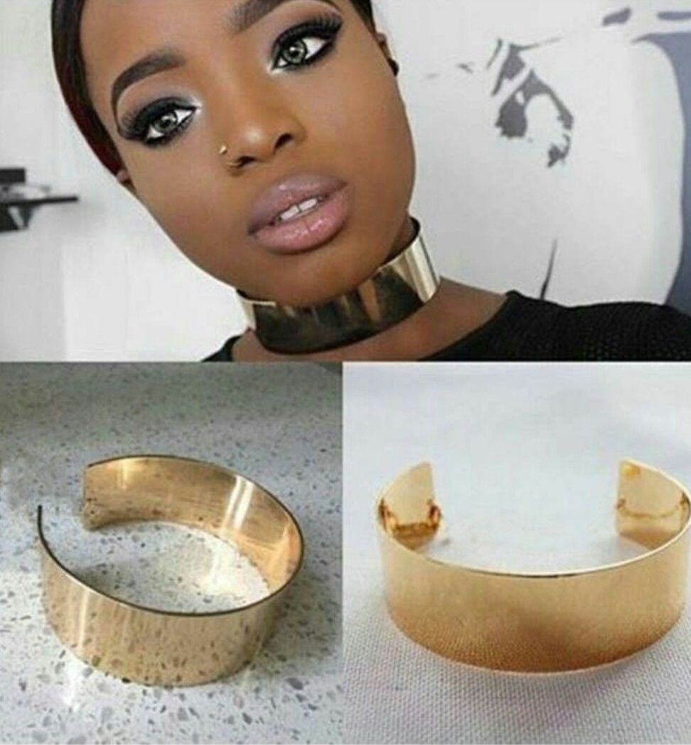 Choker Necklace Metal Gold Collar 