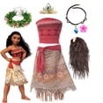 thumbnail image 2 of Disney Girls Moana Vaiana Cosplay Children Carnival Tassel Dress Clothing Set Kids Princess Summer Beach Dress Party Costume, 2 of 5