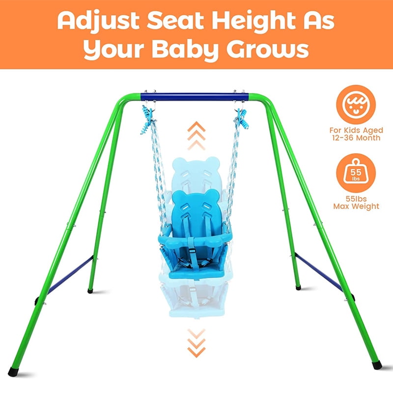 Clearance!!!Toddler Swing Set Metal Baby Swing Outdoor Infant Swing