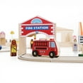 thumbnail image 5 of Guidecraft Community Buildings: Set of 6 Wooden Block Play Buildings (Fire Station, Police Department, Hospital, School, Grocery Store & Service Station) - Kids Learning and Educational Toys, 5 of 14