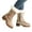 Khaki, variant on Christmas Ankle Boots for Women Chunky Heel Suede Winter Snow Booties Embroidery Plush Cuffs Outdoor Shoes Red 6