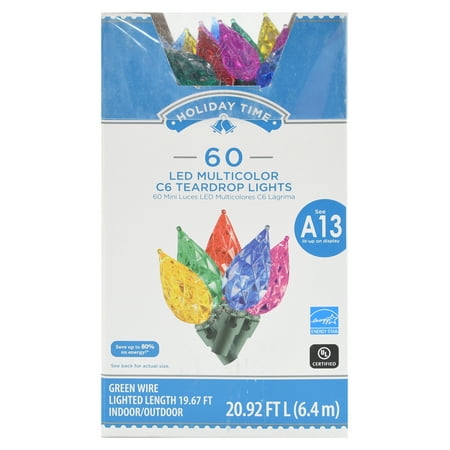 Holiday Time Multi-color LED String Lights Holiday Lighting, 20.92' (60 Count)