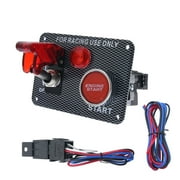 Geloo 12V Ignition Switch Panel with Engine Start Push Button Toggle Switch Panel for Racing Car