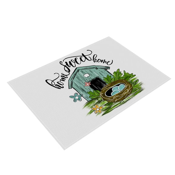 Happy Easter Peeps Placemats Truck Hip Hop Bunny Table Mats Seasonal Spring Washable Place Mats Table Decoration Seasonal Holiday Table Mats Insulation Mat Boho Decor Washable Fast Dry