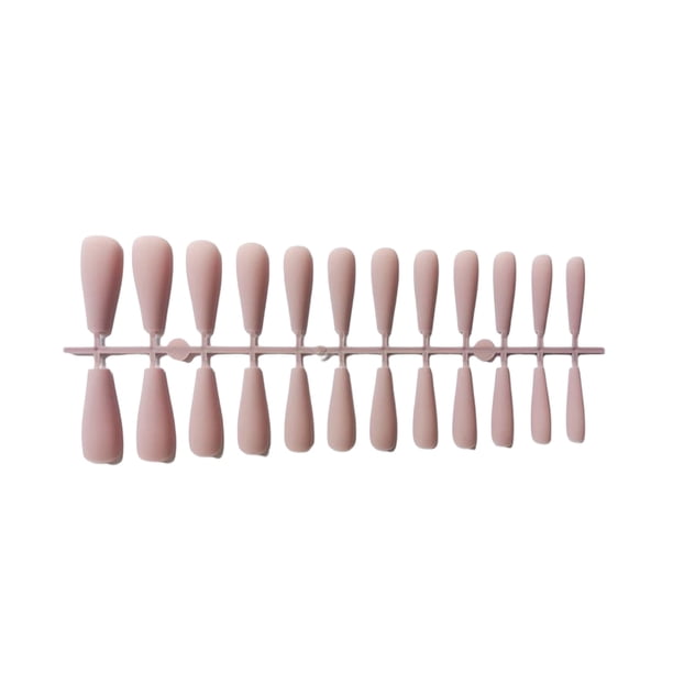 Jumpingount Extensión de uñas Herramientas de manicura de ataúd reutilizables Mujeres Parches completos Decorados Desmontable DIY Uñas Arte de uñas Color carne TJP1170-Y1-B1