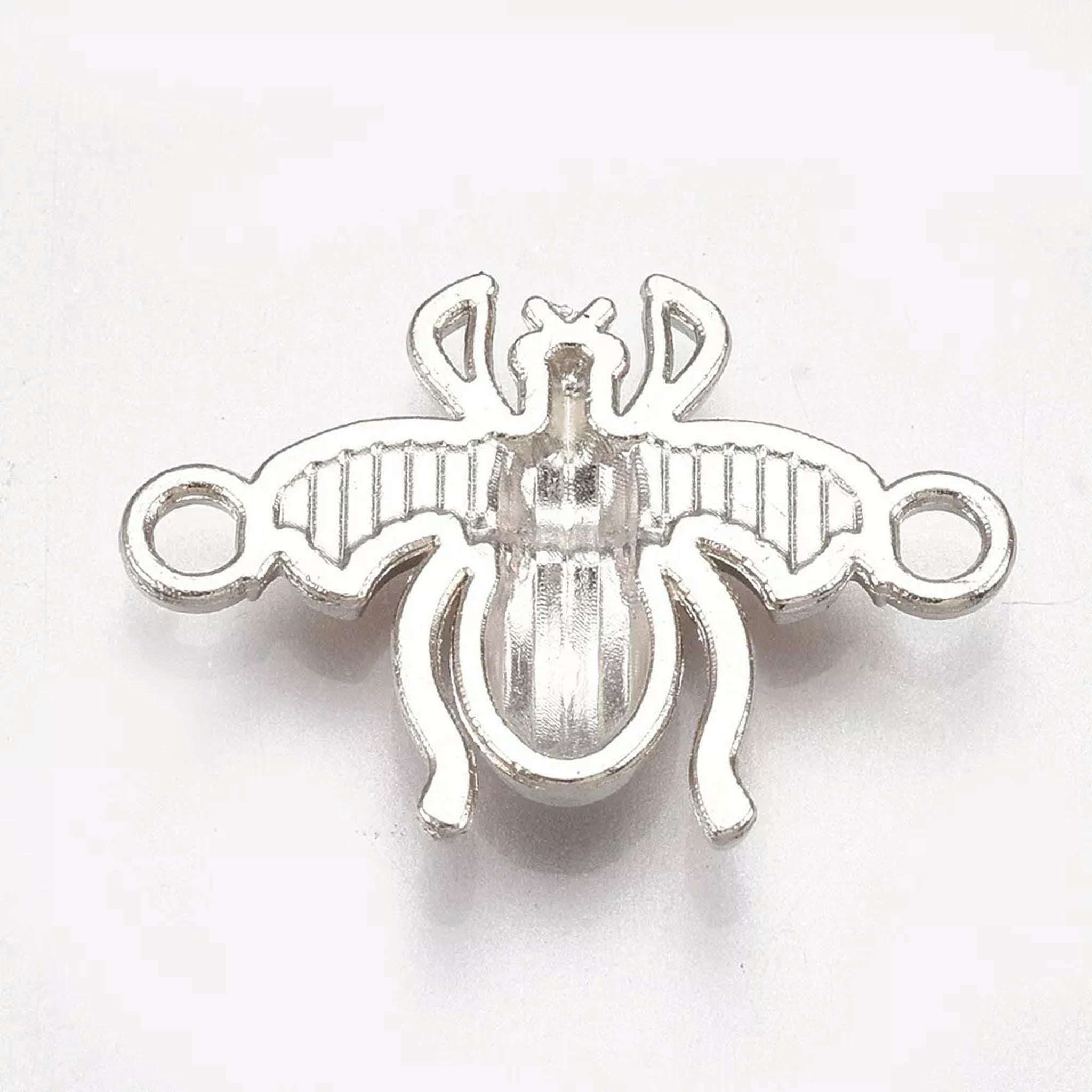 U8MO 100Pcs Alloy Links connectors with Enamel Bee Platinum Jewelry Making 16x22.5mm