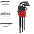 thumbnail image 3 of Teng Tools 9 Piece Metric Industrial Chrome Molybdenum Ball Point Hex Key/Allen Wrench Set - 1499MM, 3 of 4