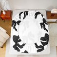 thumbnail image 5 of Homewish Kawaii Bow Queen Sheet Sets,Cute Cartoon Bowtie Flat Sheet,White Black Queen Fitted Sheet For Girl Teens,Super Cozy Room Decor,4 Pieces, 5 of 7