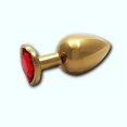 thumbnail image 4 of Shots Ouch! Heart Gem Butt Plug Large Gold/Ruby Red, 4 of 5