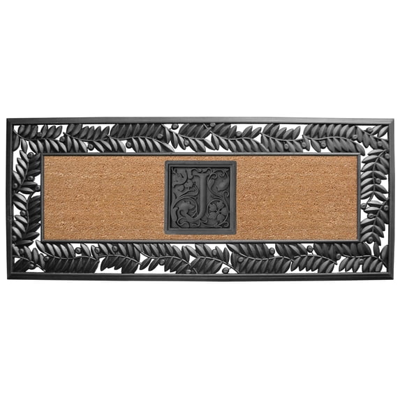 Olive Border 24" x 57" Sentinel Doormat - Monogrammed J