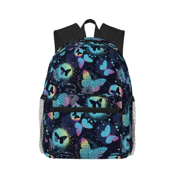 Easygdp Blue Butterfly Mochila Casual para Portátil, Mochila para Escuela, Viajes, Negocios