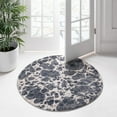 thumbnail image 3 of Unique Loom Oasis Collection Area Rug - Breeze (4' Round Gray/Ivory), 3 of 9