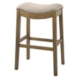 thumbnail image 1 of NewRidge Home Goods NH100151-FBS-WN NewRidge Home Saddle Style 30" Bar Height Stool with Cream Fabric, 1 of 3