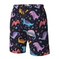 thumbnail image 4 of Pofeuu Cartoon Dinosaur Prin Men's Swim Trunks Quick Dry Bathing Suit Swimming Board Shorts Mesh Lining Beach Swimwear-XX-Large, 4 of 6