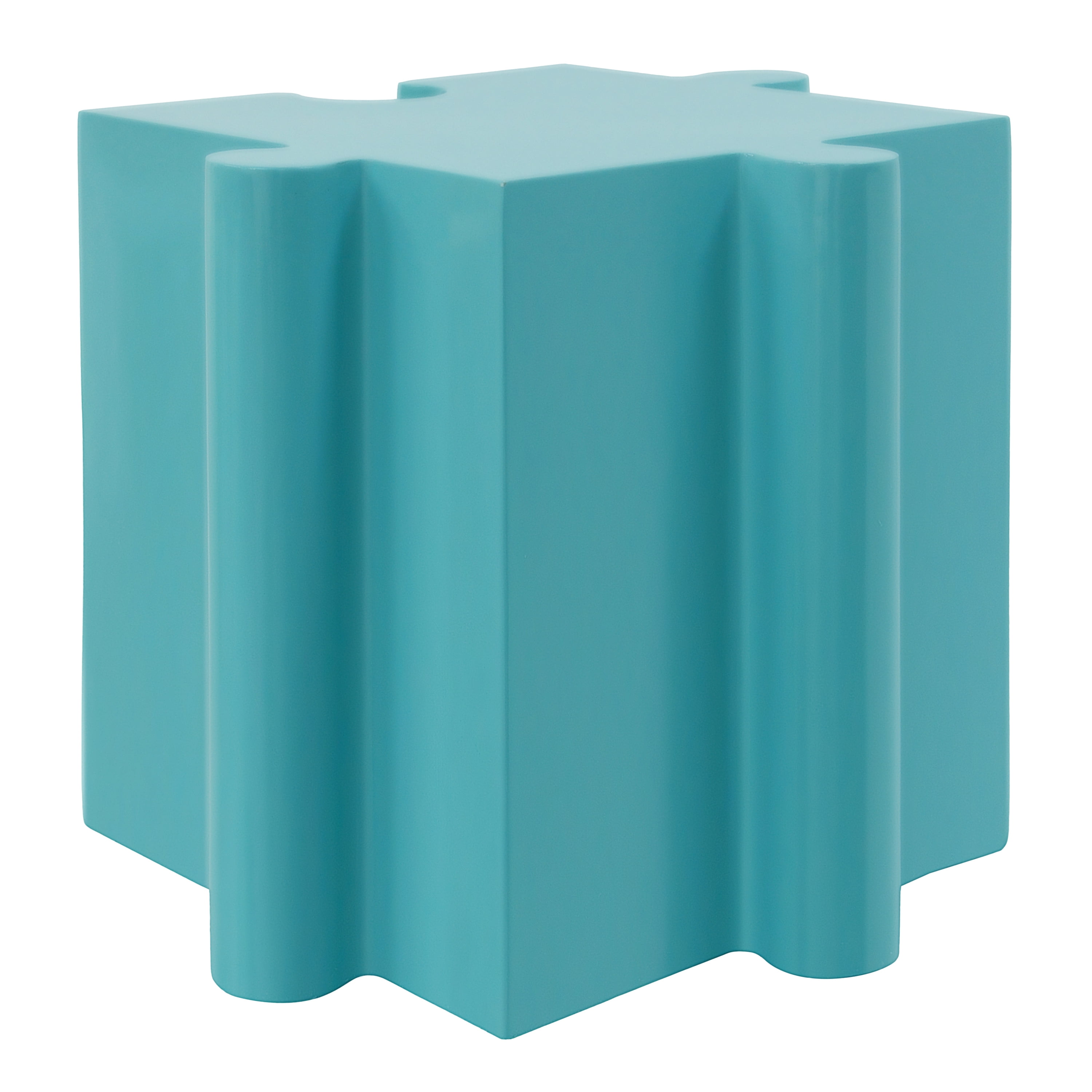 Puzzle Art Side Table, Outdoor Modular Convex Edge Table for Patio Garden Indoor Outdoor, Light Blue