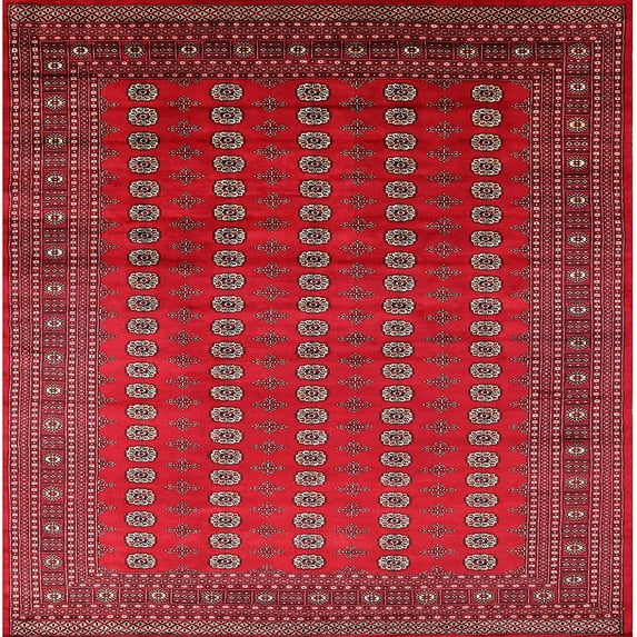 Ahgly Company Machine Washable Indoor Square Industrial Modern Red Area Rugs, 5' Square
