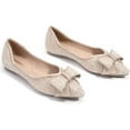 thumbnail image 2 of Women's Flats Shoes Rhinestone Pointed Toe Flats Comfort Low Wedge Dressy Flats Silver Bowknot Flats Light Weight Casual Ballet Shoes, 2 of 14
