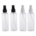 thumbnail image 2 of 4pcs 100ML Botella de espray de plástico vacía para maquillaje y cuidado de la piel Uso de viaje recargable (botellas transparentes con rociador blanco), 2 of 5