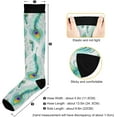 thumbnail image 3 of High Elasticity Compression Socks, High Knee Socks Adult Universal Leisure Relieve Fatigue, Peacock Feather 1 Travel Daily with Running (2 Pair) Gift, 3 of 7