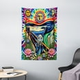 thumbnail image 2 of Ambesonne Trippy Tapestry Wall Hanging, Esoteric Sun and Moon Scream, 40"x60", Orange Pink, 2 of 3