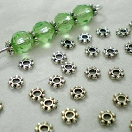 - Iuhan Lots 200pcs Tibetan Silver Daisy Spacer Metal Beads 4mm Jewelry Making