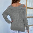 thumbnail image 4 of Aoochasliy Womens Sweaters Pullover Clearance Trendy Solid Color Pullover Square-Neck Sweater, 4 of 8