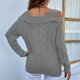 thumbnail image 4 of Pntutb Mujer Casual Moda Color Sólido Jersey Manga Larga Cuello Cuadrado Suéter Pntutb Pntutb-3991, 4 of 8